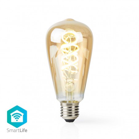 Wi-Fi Warm tot Koel Wit LED Filamentlamp - Gedraaid - E27 - ST64 - 5,5 W - 350 lm