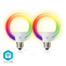 Wi-Fi smart LED-lampen - Full-Colour en Warm-Wit - E27 - 2-Pack