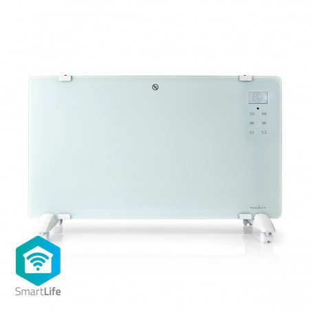 Slimme Convectorkachel met Wi-Fi - Thermostaat - Glazen Frontpaneel - 2000 W - Wit