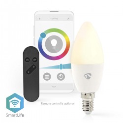 SmartLife Multicolour Lamp Wi-Fi - E14 - 470 lm - 4.9 W - RGB - Warm to Cool White - Android - IOS - Kaars