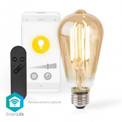 SmartLife LED Filamentlamp Wi-Fi - E27 - 806 lm - 7 W - Warm Wit - Glas - Android - IOS - ST64