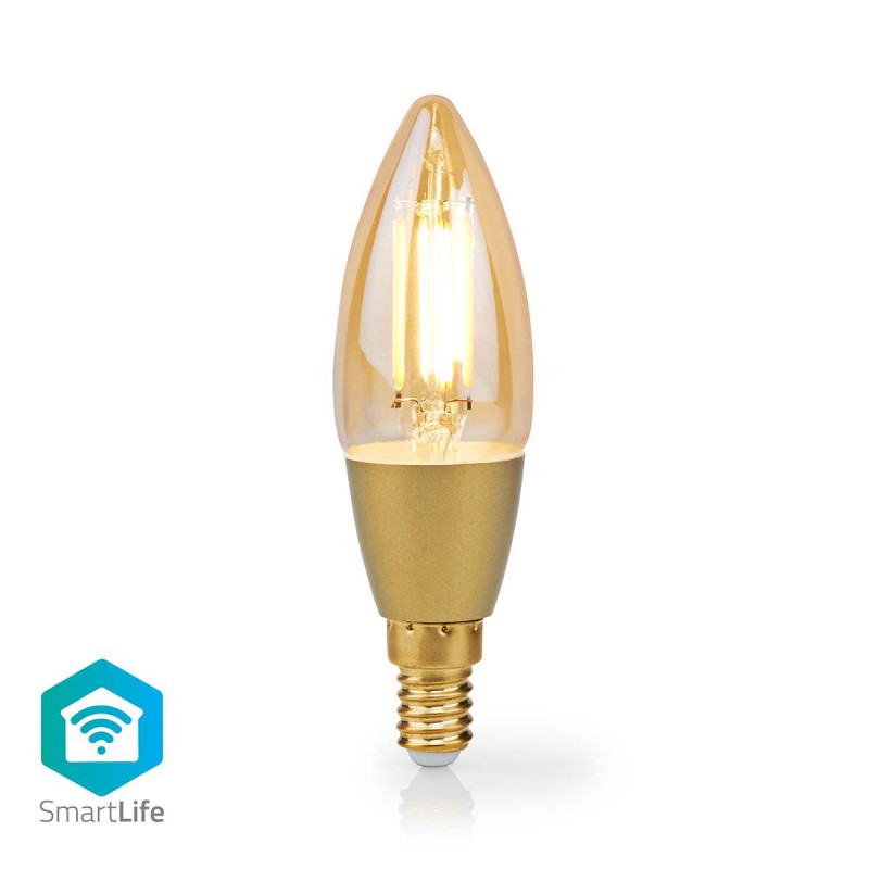 SmartLife LED Filamentlamp Wi-Fi - E14 - 470 lm - 4.9 W - Warm Wit - Glas - Android - IOS - Kaars