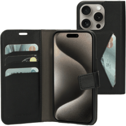 Zwarte Bookcase iPhone 15 Pro