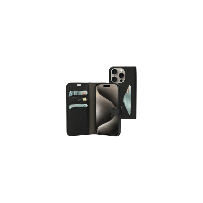 Zwarte Bookcase iPhone 15 Pro