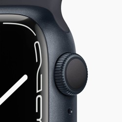 Apple Watch Series 7 45mm RVS Black Wifi + 4G Black Sport Band - A-grade