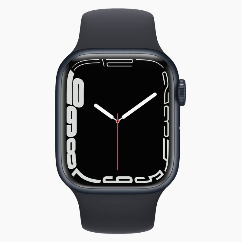 Apple Watch Series 7 45mm RVS Black Wifi + 4G Black Sport Band - B-grade