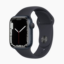 Apple Watch Series 7 45mm RVS Black Wifi + 4G Black Sport Band - B-grade