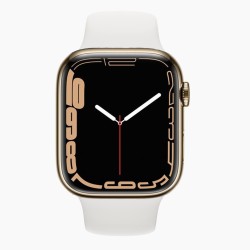 Apple Watch Series 7 45mm RVS Gold Wifi + 4G White Sport Band - B-grade