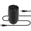 Autolader 30W Dual USB-C/A kabel zwart